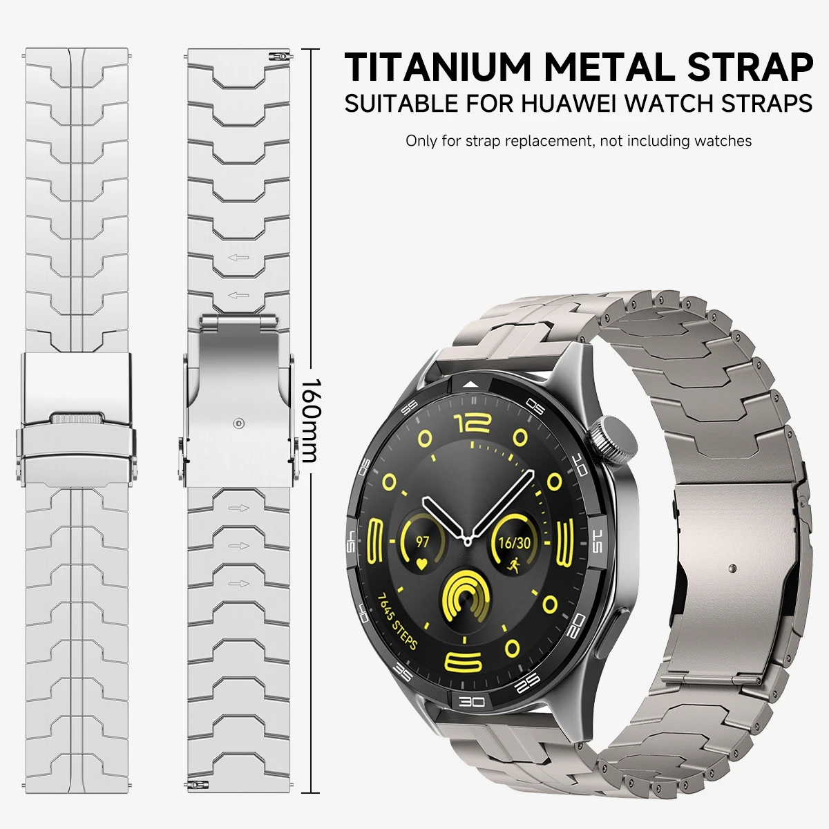 22mm Metal Strap For Huawei Watch GT4 46mm Stainless Steel Band Business Bracelet For Huawei Watch GT46mm/GT2e/GT3 46mm Bracelet