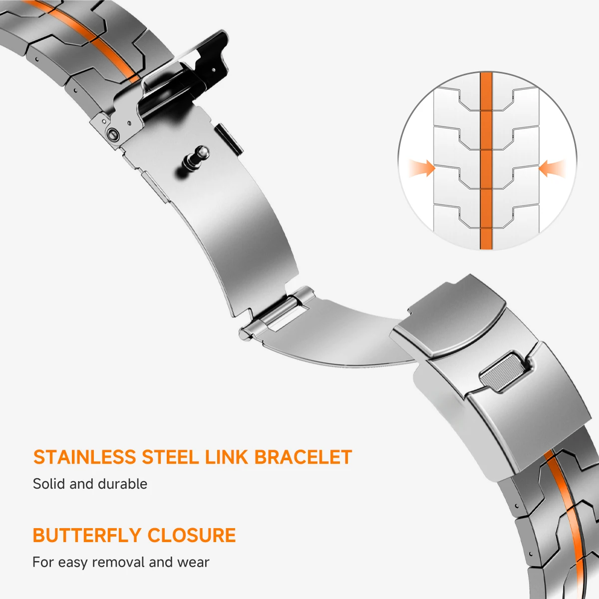 22mm Metal Strap For Huawei Watch GT4 46mm Stainless Steel Band Business Bracelet For Huawei Watch GT46mm/GT2e/GT3 46mm Bracelet