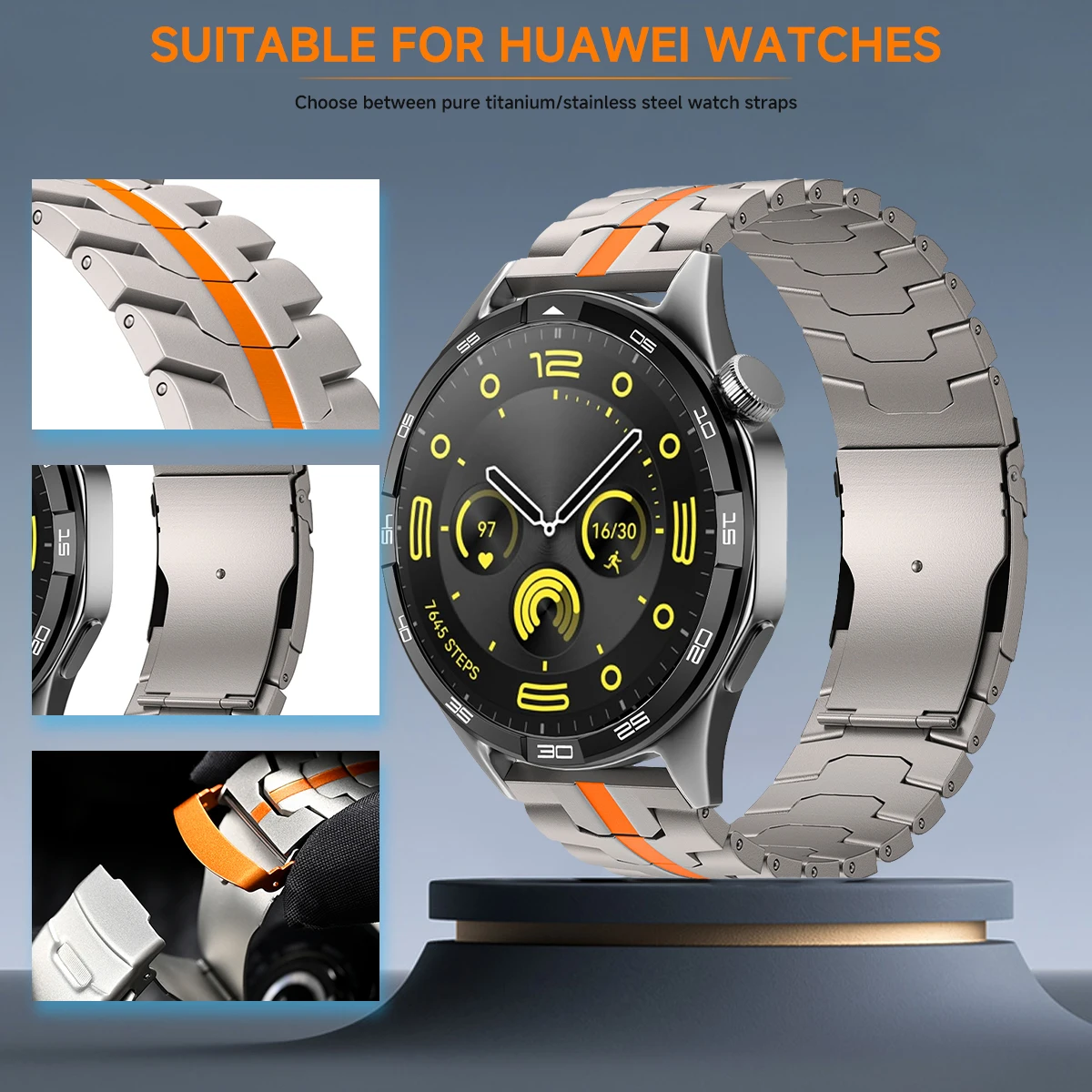 22mm Metal Strap For Huawei Watch GT4 46mm Stainless Steel Band Business Bracelet For Huawei Watch GT46mm/GT2e/GT3 46mm Bracelet