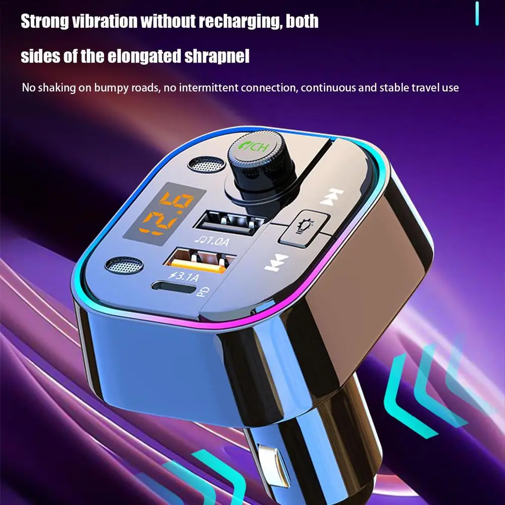 FM Transmitter BT Car Radio BT BT FM Transmitter With Compact Exquisite Design Multifunctional Fast Charging BT Adapter For