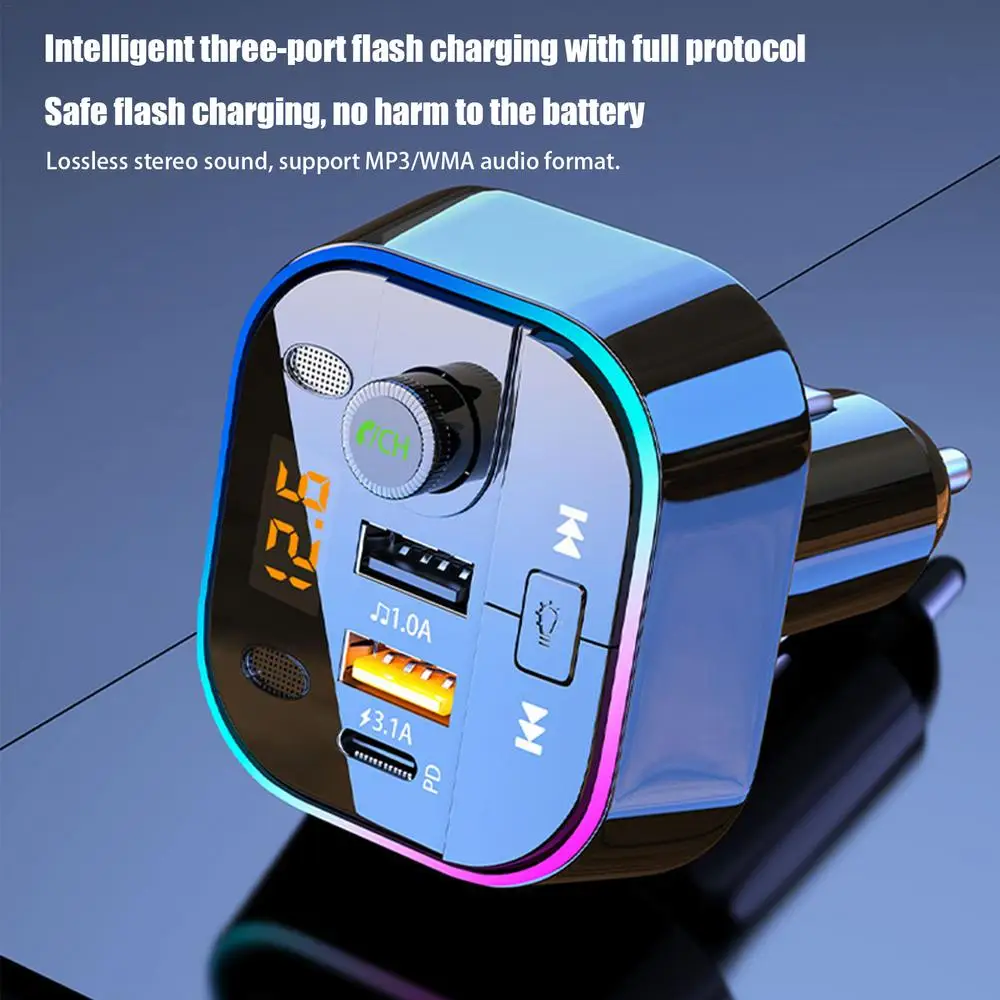 FM Transmitter BT Car Radio BT BT FM Transmitter With Compact Exquisite Design Multifunctional Fast Charging BT Adapter For