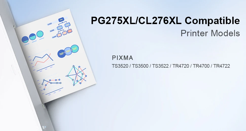 Ink Cartridge 275 276 XL Compatible for PG275XL CL276XL canon Printer Ink Black Tri-Color for Pixma TS3520 TS3500 TS3522 TR4700
