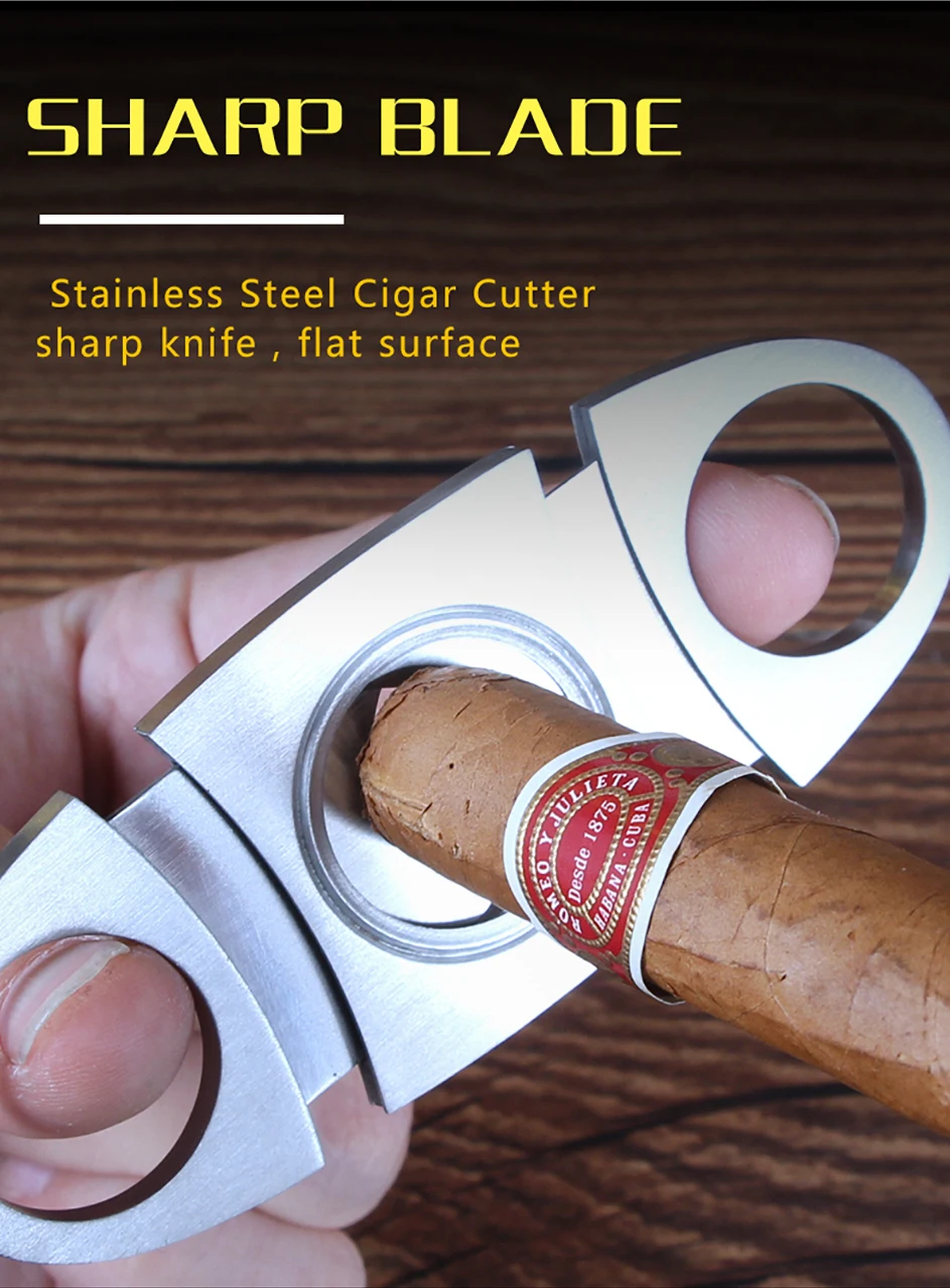 GALINER Cigar Cutter Puro New Luxury Charuto Clipper Cigar Cutter Guillotine With Gift Box Accessories Cigar Scissors