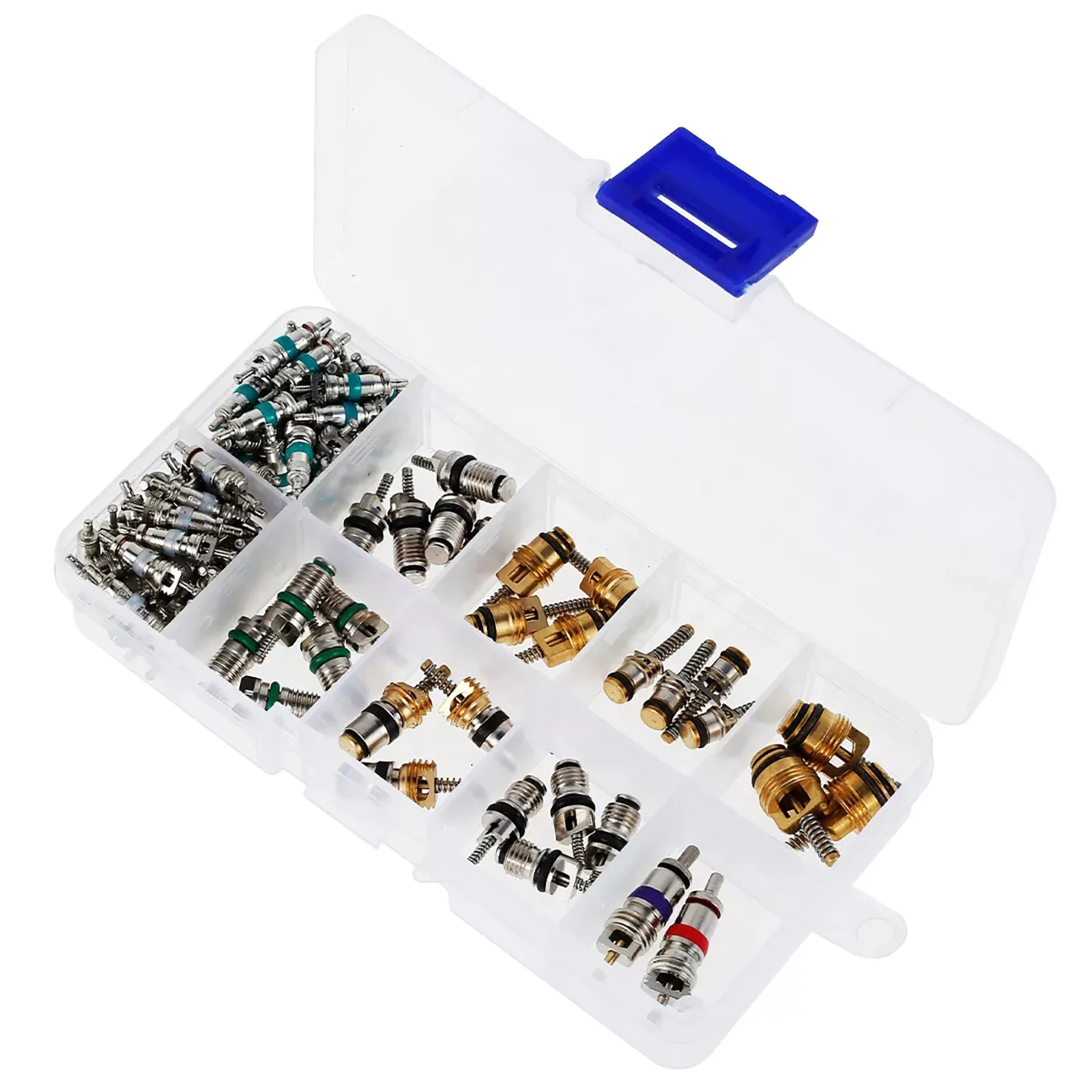 102Pcs/Set R12 & R134A Valve Core Remover Tool Installer Metal Air Conditioner Valve Stem Core Dismantling Tool For Auto Car A/C