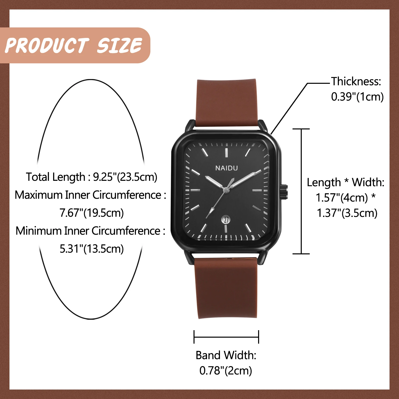 LANCARDO Silicone Sports Watch Men's and Women's Fashion Casual Analog Quartz Rectangular Watch Anniversary Gift