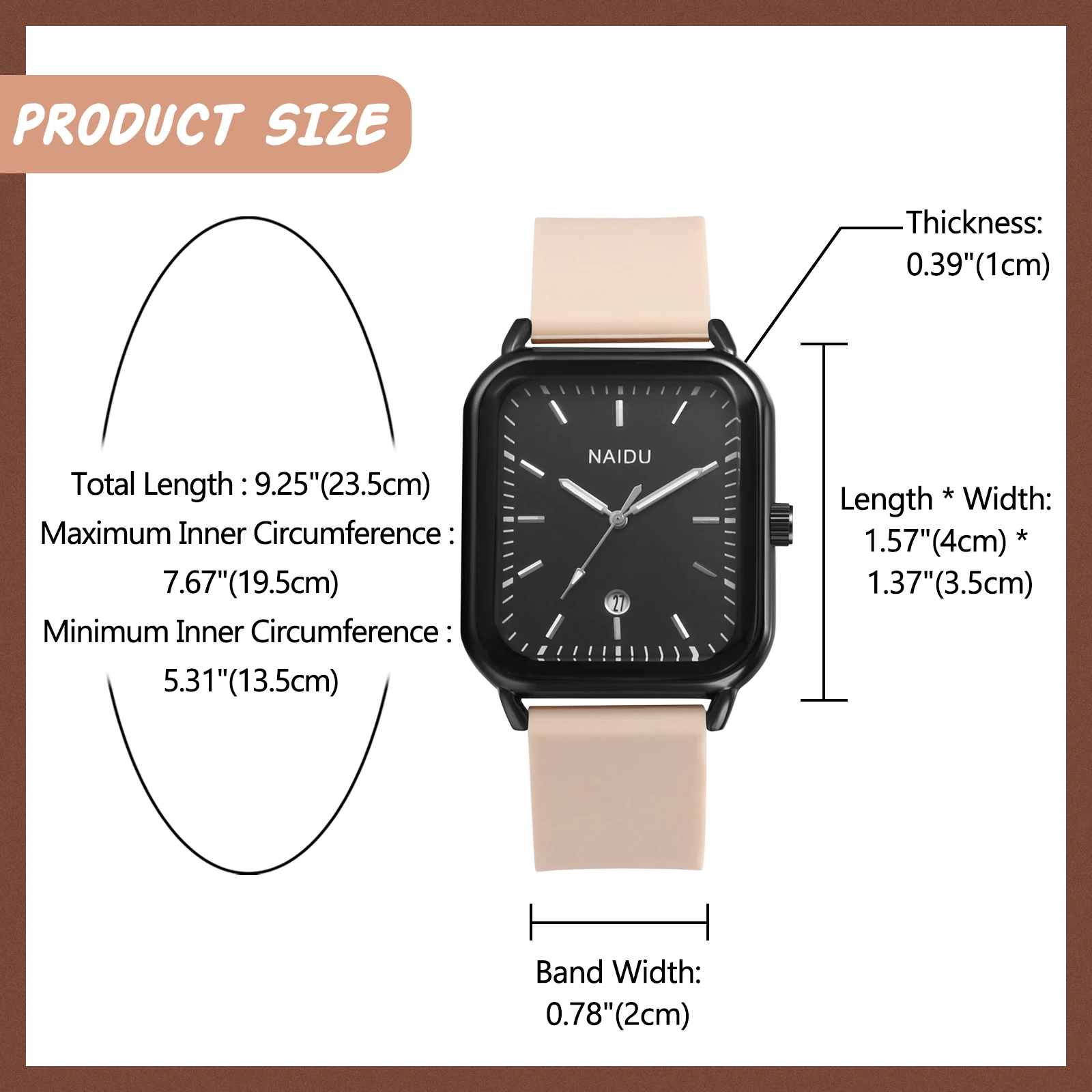 LANCARDO Silicone Sports Watch Men's and Women's Fashion Casual Analog Quartz Rectangular Watch Anniversary Gift