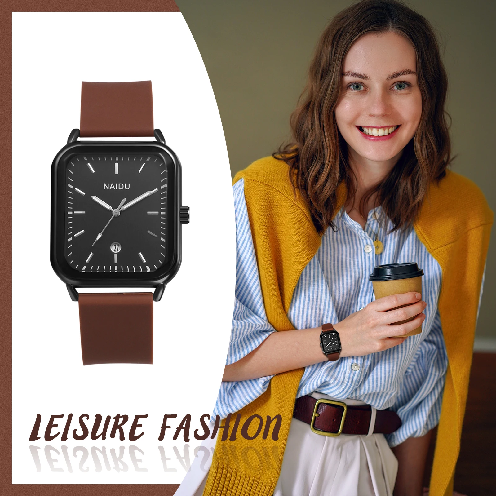 LANCARDO Silicone Sports Watch Men's and Women's Fashion Casual Analog Quartz Rectangular Watch Anniversary Gift