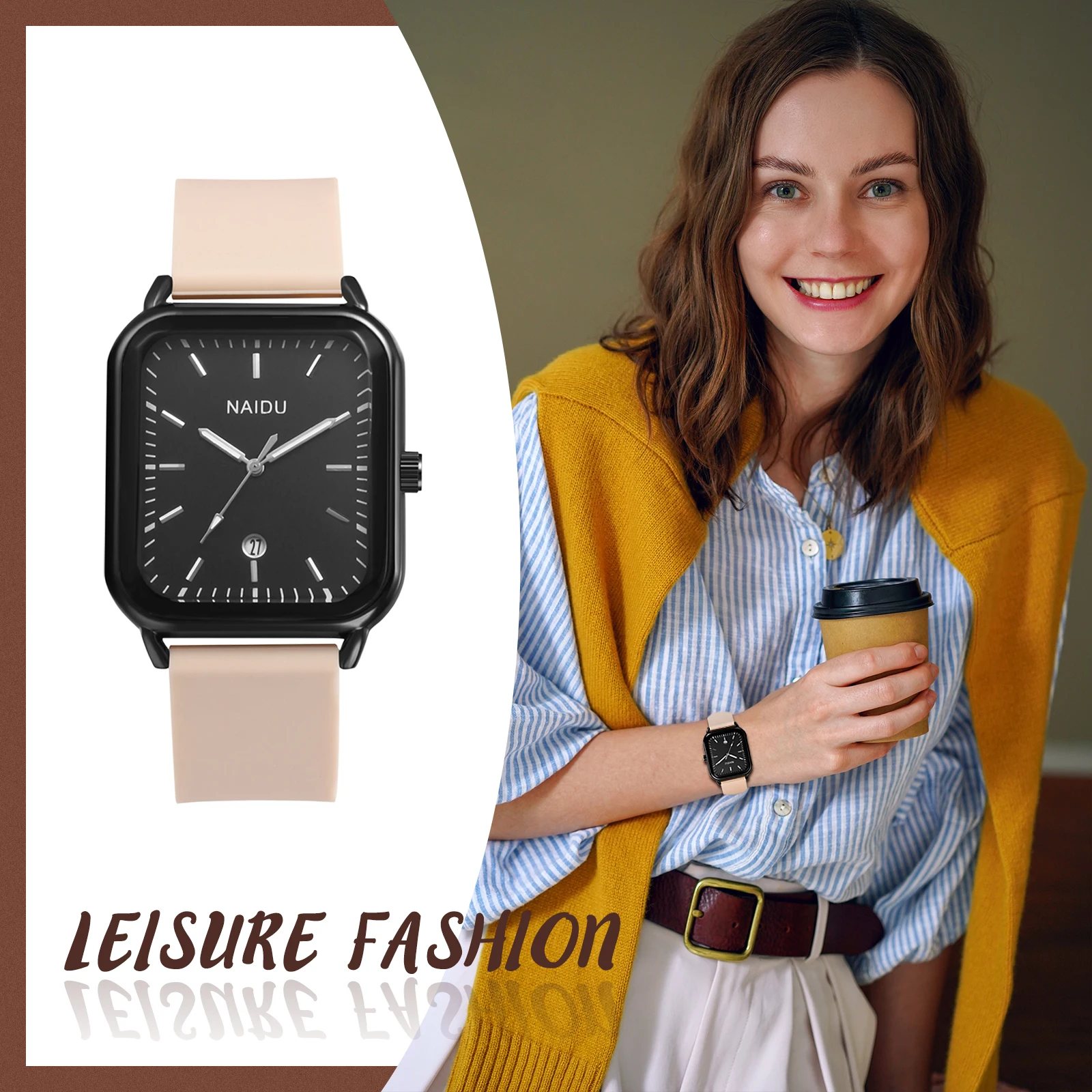 LANCARDO Silicone Sports Watch Men's and Women's Fashion Casual Analog Quartz Rectangular Watch Anniversary Gift