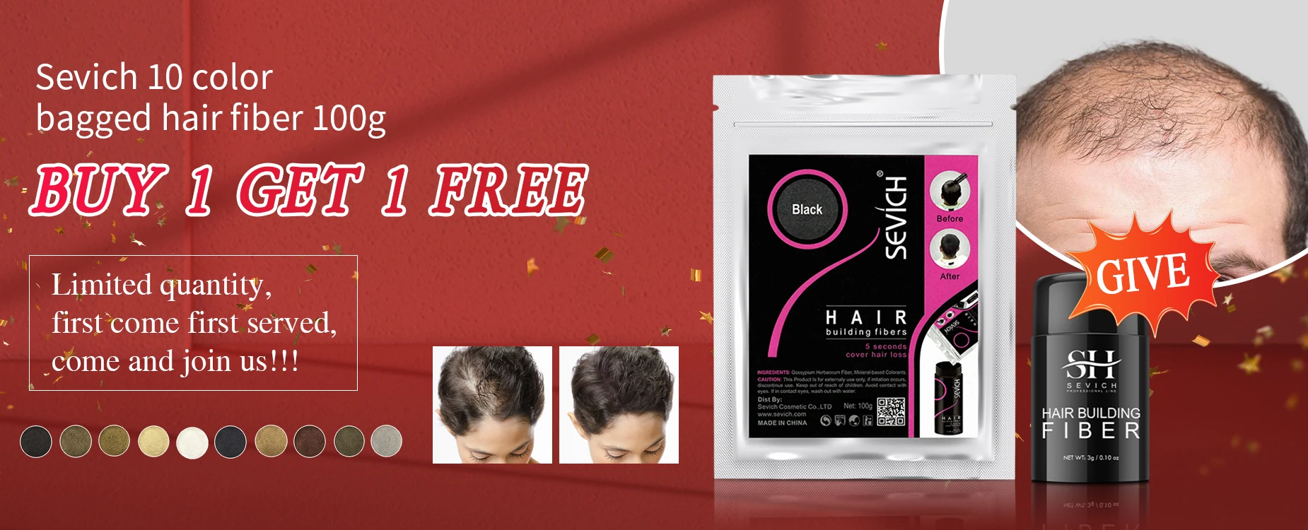 3pcs Hair Fibers Set Keratin Hair Building Styling Powder Hair Loss Instant Regrowth Thickening Powders Hairline Beard Filling