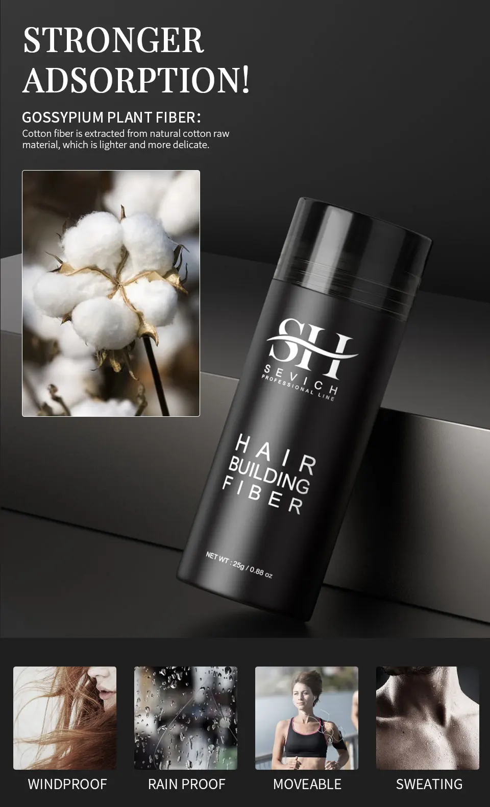3pcs Hair Fibers Set Keratin Hair Building Styling Powder Hair Loss Instant Regrowth Thickening Powders Hairline Beard Filling