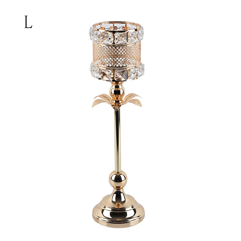 Luxury Classic Metal Candle Holders Vintage Golden Candlestick Home Decoration for Wedding Candelabra Crystal Candle Holder