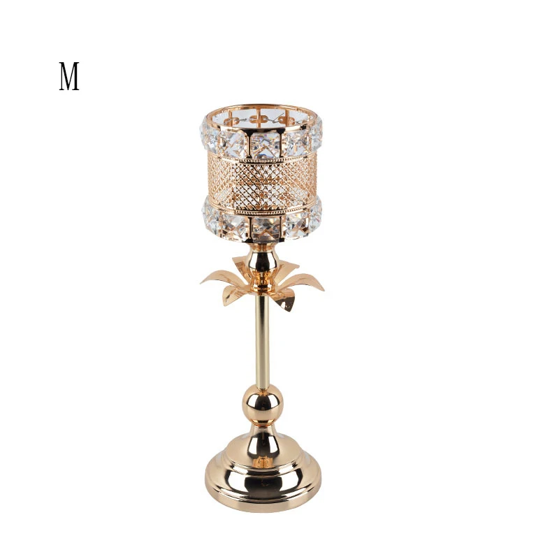Luxury Classic Metal Candle Holders Vintage Golden Candlestick Home Decoration for Wedding Candelabra Crystal Candle Holder