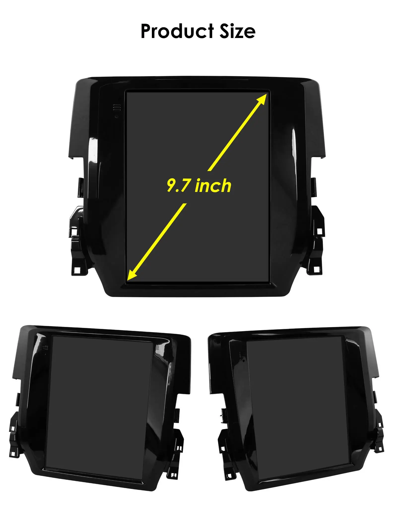 Hizpo 9.7" Car Stereo Radio for Honda Civic 2015 - 2020 Multimedia Player Navigation GPS 2 Din 4G Audio Tesla Style Carplay DSP