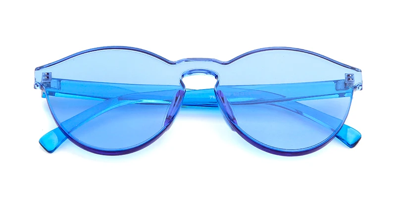 SORVINO Candy Color Sunglasses Round Rimless Sunglasses for Women Trendy Transparent Eyewear Vintage Red Purple Blue Green Glass
