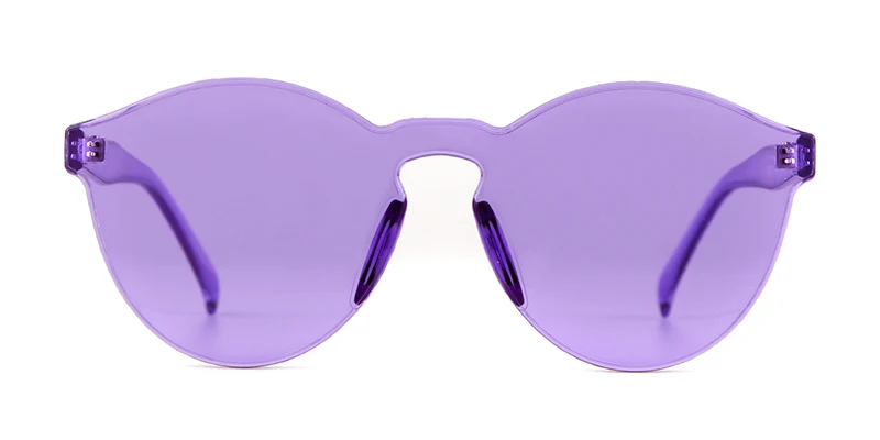 SORVINO Candy Color Sunglasses Round Rimless Sunglasses for Women Trendy Transparent Eyewear Vintage Red Purple Blue Green Glass