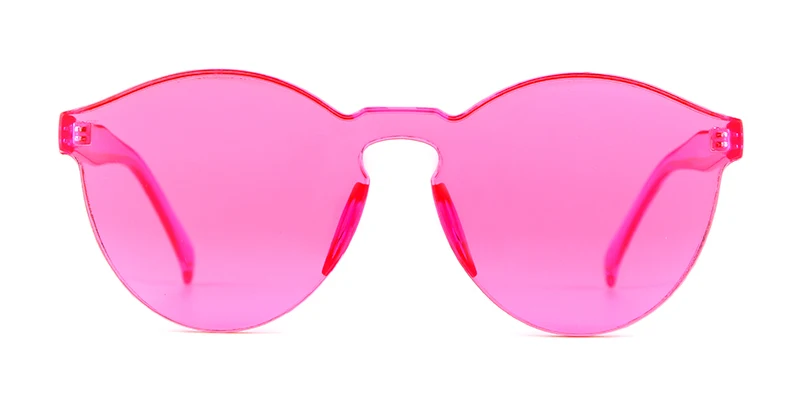 SORVINO Candy Color Sunglasses Round Rimless Sunglasses for Women Trendy Transparent Eyewear Vintage Red Purple Blue Green Glass