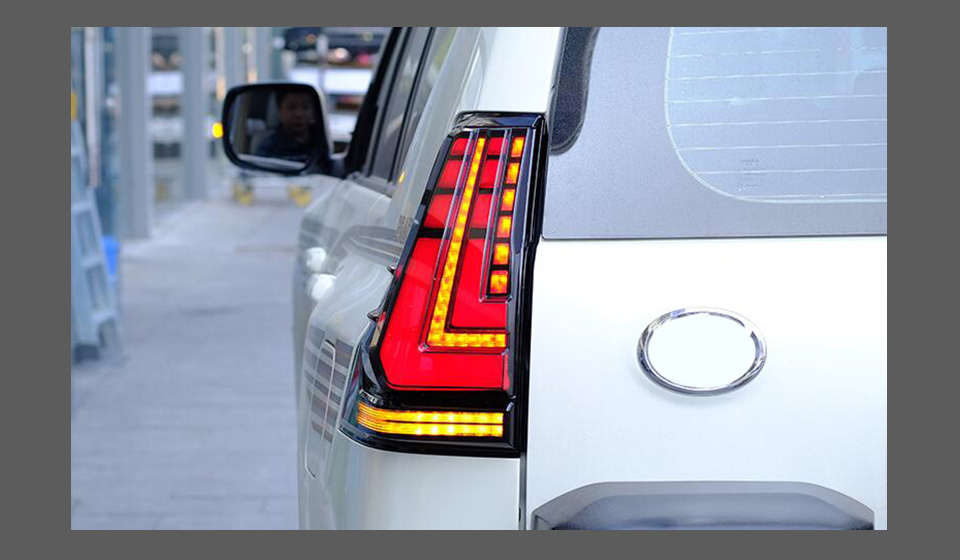 AKD Tail Lamp for Toyota Land Cruiser Prado LED Tail Light 2010-2020 Prado Rear Fog Brake Turn Signal Automotive Accessories