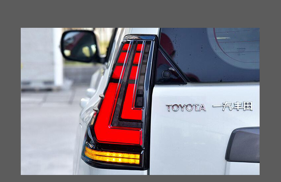 AKD Tail Lamp for Toyota Land Cruiser Prado LED Tail Light 2010-2020 Prado Rear Fog Brake Turn Signal Automotive Accessories