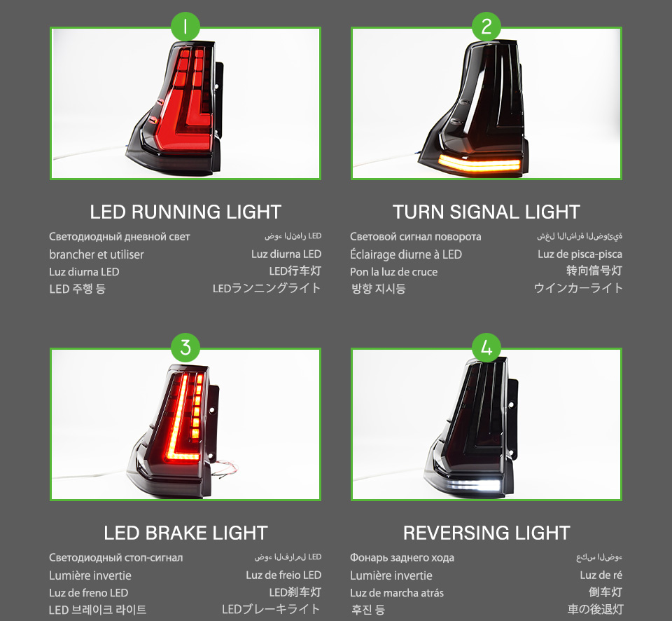 AKD Tail Lamp for Toyota Land Cruiser Prado LED Tail Light 2010-2020 Prado Rear Fog Brake Turn Signal Automotive Accessories