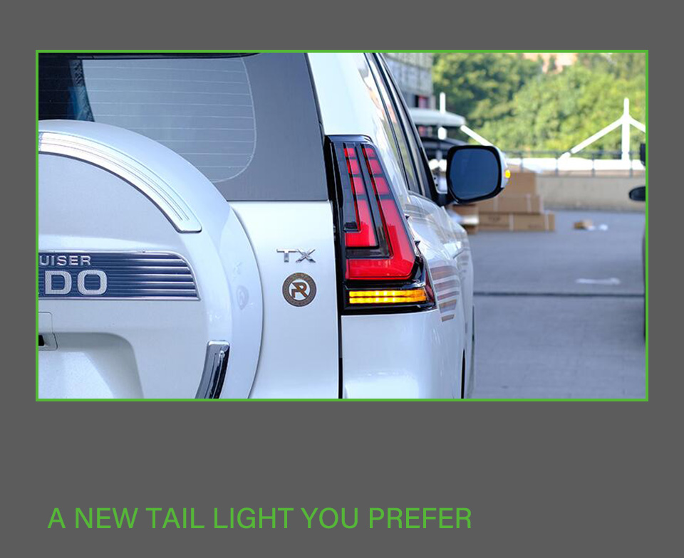 AKD Tail Lamp for Toyota Land Cruiser Prado LED Tail Light 2010-2020 Prado Rear Fog Brake Turn Signal Automotive Accessories