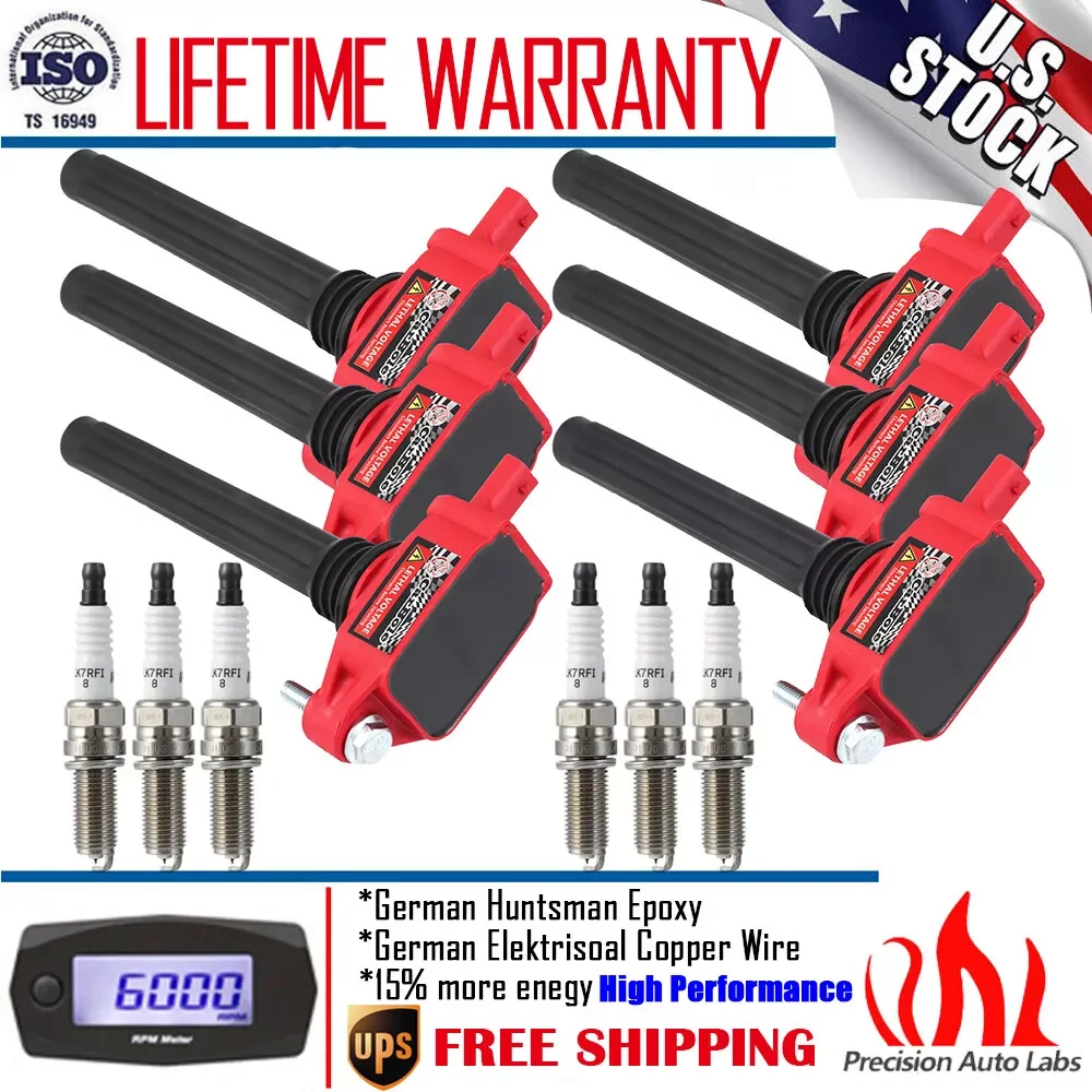 Carbole Heavy Duty Ignition Coil & Iridium Spark Plug for Dodge Grand Caravan 3.6L UF648