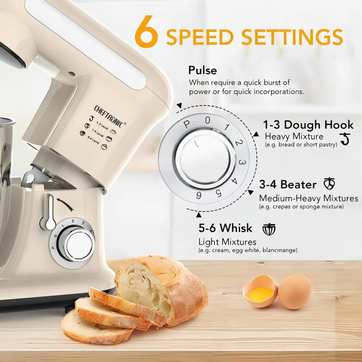 1pc Stand Mixer, Tilt-head Mixers, Kitchen Electric Dough Mixer, For Household Aids, 300W 3.8QT Stainless Steel Bowl, US Plug