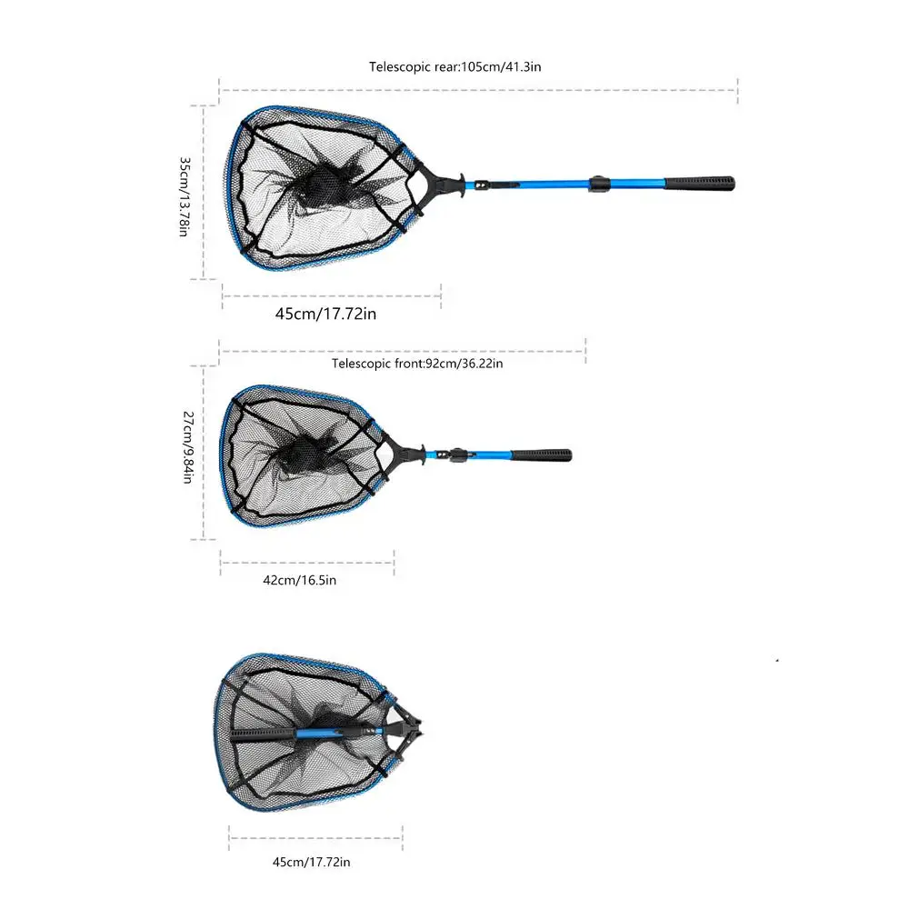 Folding Fishing Net Retractable Foldable Fishing Net Aluminum Alloy Fishing Gear Portable Fishing Landing Net Fishing Tackle