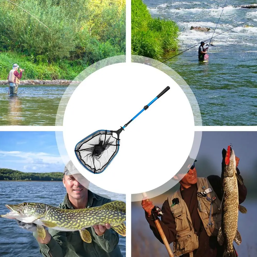 Folding Fishing Net Retractable Foldable Fishing Net Aluminum Alloy Fishing Gear Portable Fishing Landing Net Fishing Tackle