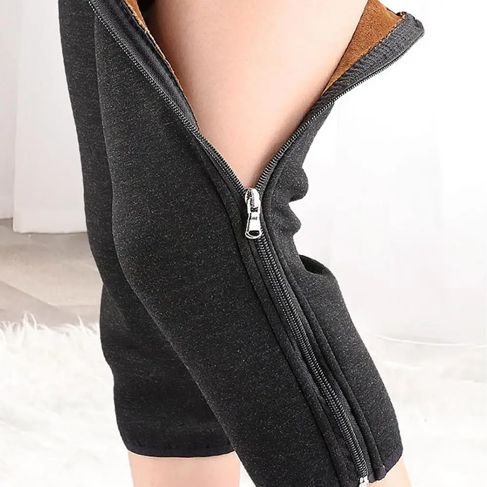 Women Men Winter Knee Warmers Fleece Lined Knee Sleeve Soft Knee Pads Cashmere Thickened Wool Knee Pads For Joint