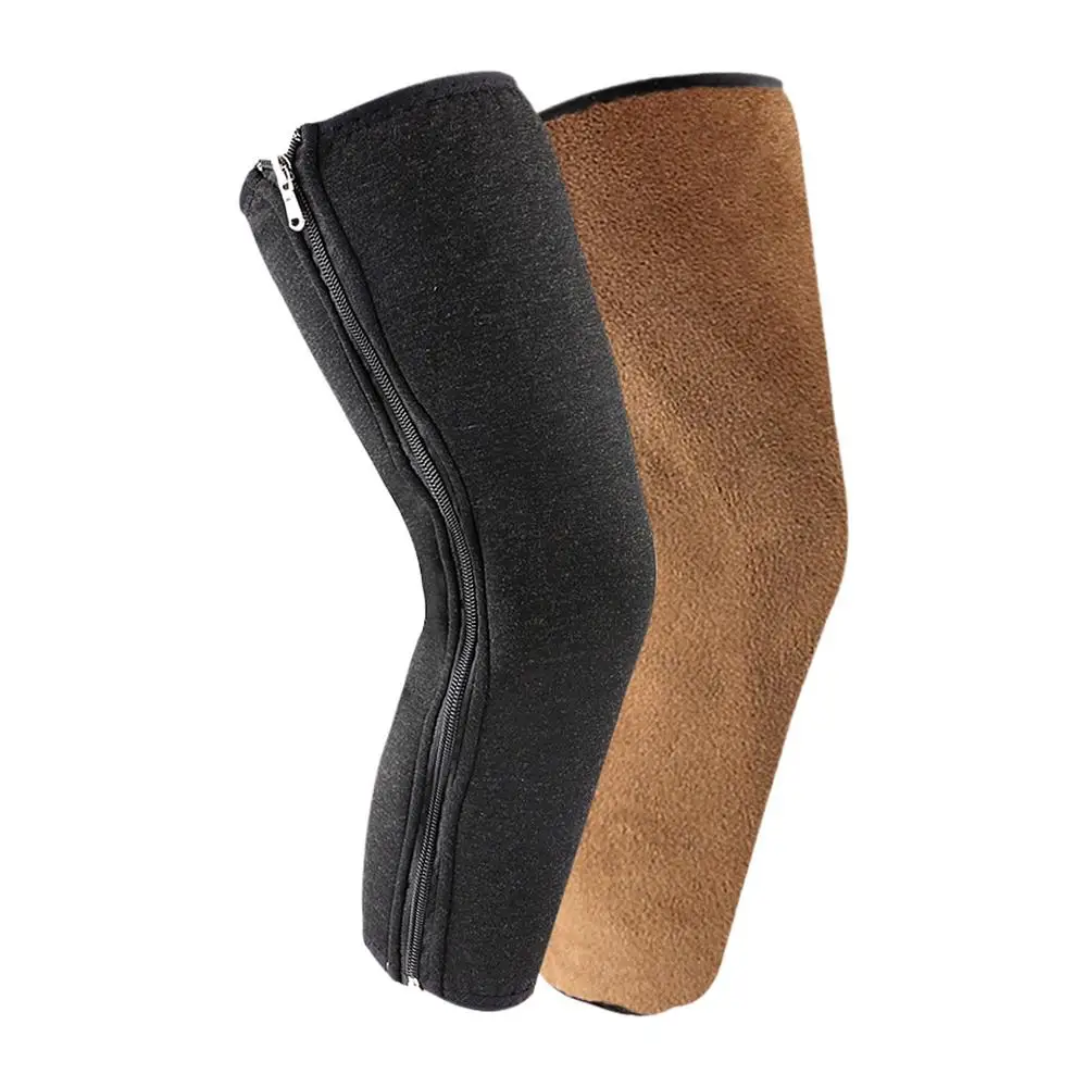 Women Men Winter Knee Warmers Fleece Lined Knee Sleeve Soft Knee Pads Cashmere Thickened Wool Knee Pads For Joint