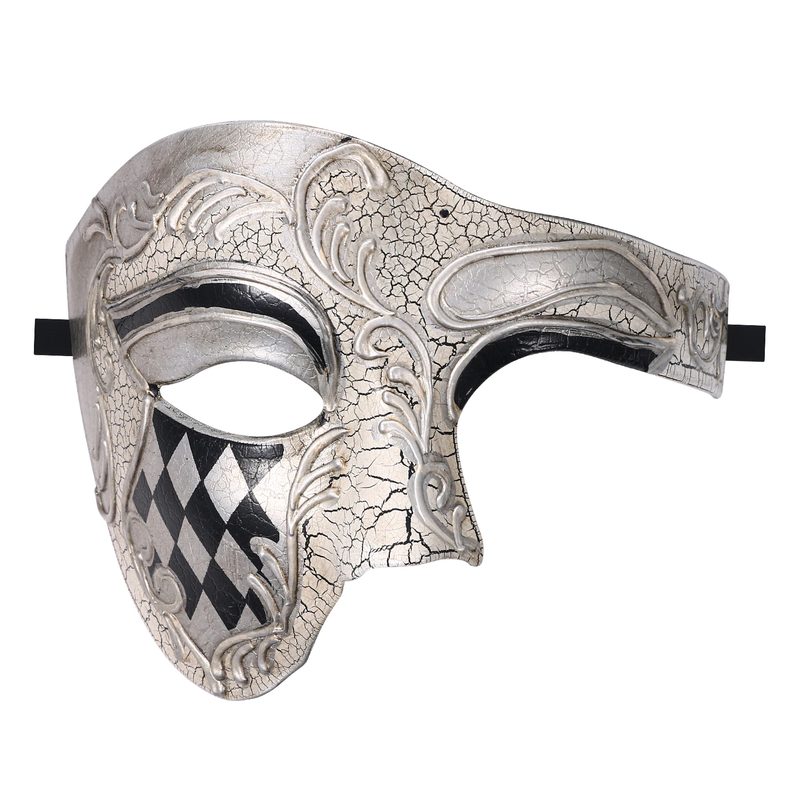 Men's masquerade mask Halloween masquerade Mask Vintage Venice, Italy Male Phantom of the Opera half face holiday party dress up