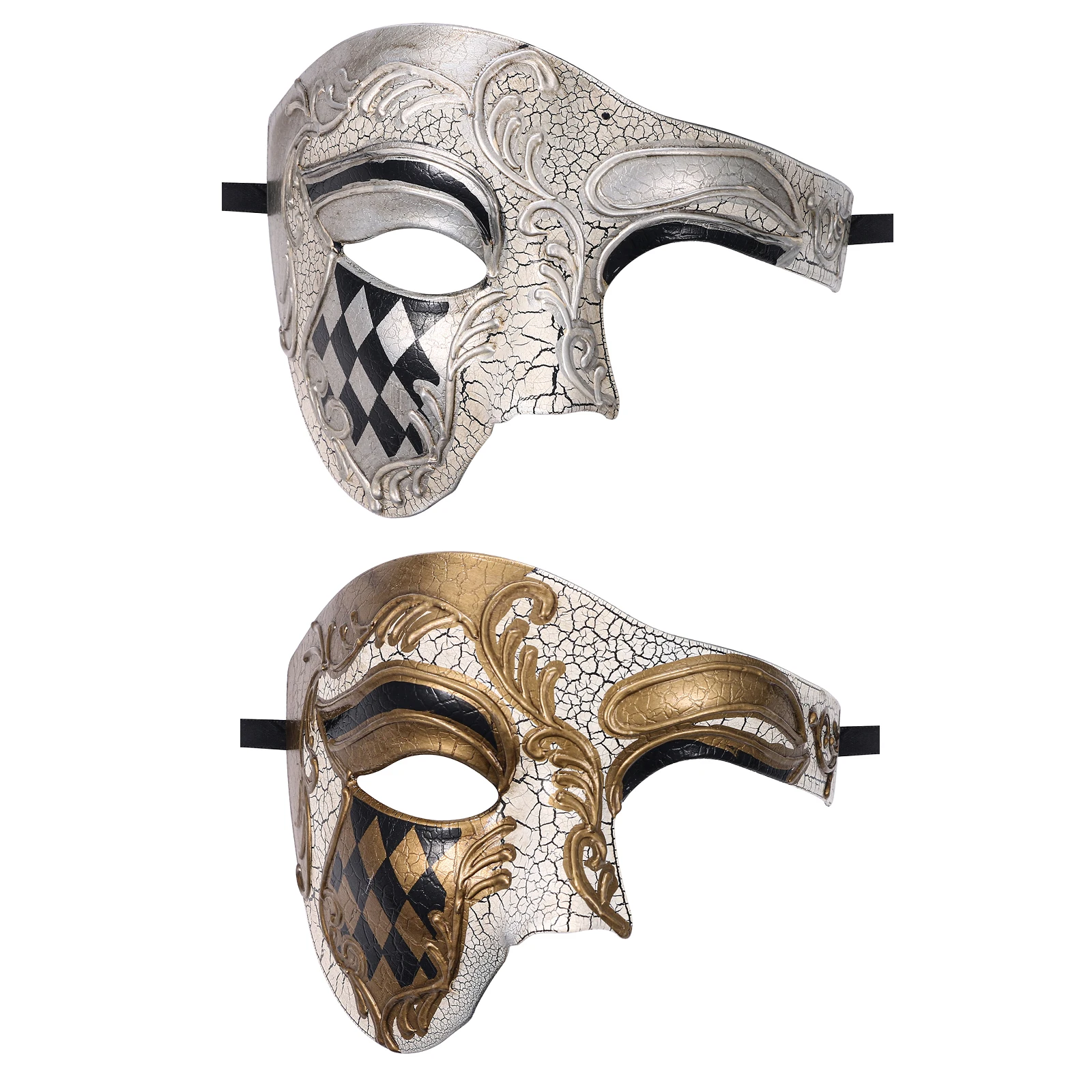 Men's masquerade mask Halloween masquerade Mask Vintage Venice, Italy Male Phantom of the Opera half face holiday party dress up