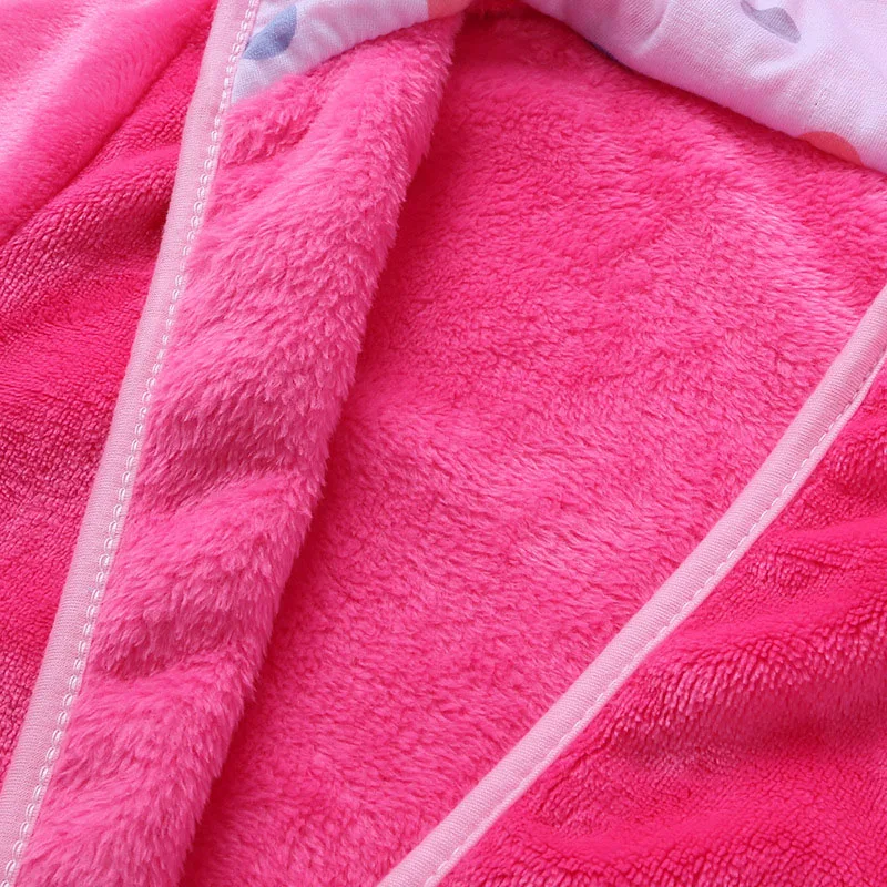Baby Boys Robe For Girls Children's Bathrobe Cartoon Printing Soft Velvet Robe Pajamas Coral Baby Kids Warm Clothes 1-6Years Old