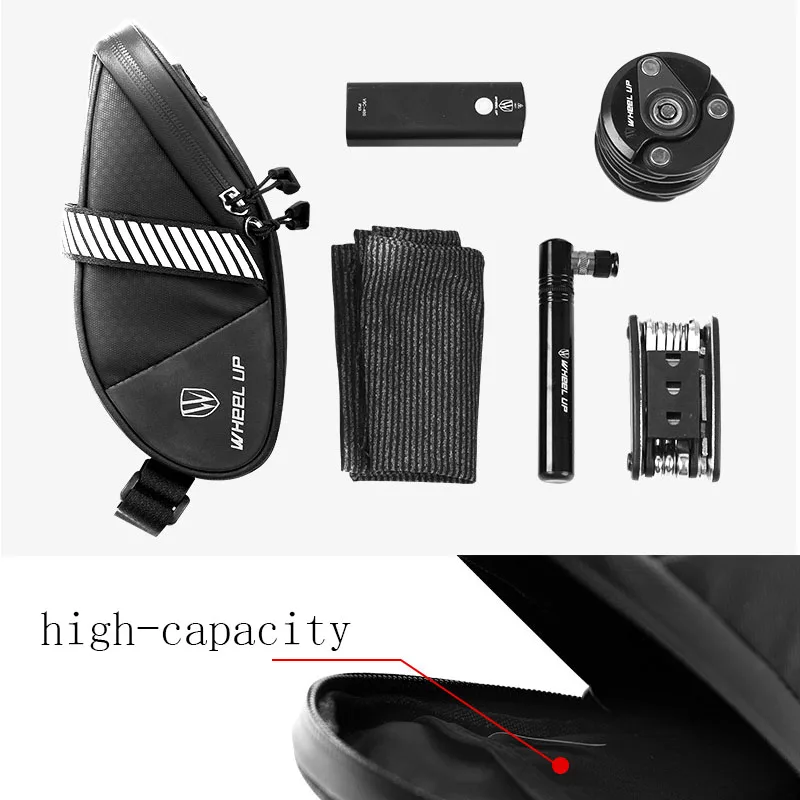 1PC 1.5-2L Black Bicycle Bag Mountain Bike Tool Tail Bag Cushion Saddle Bag Riding Cyling Equipment