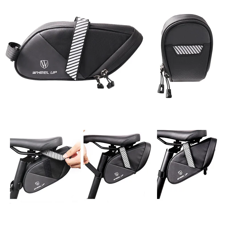 1PC 1.5-2L Black Bicycle Bag Mountain Bike Tool Tail Bag Cushion Saddle Bag Riding Cyling Equipment