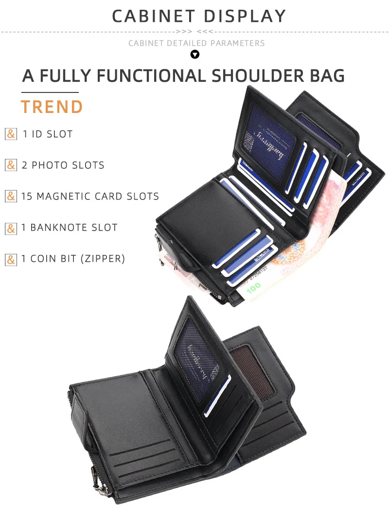 Personalized Photo Name Wallet for Men And Women PU Leather Short Tri-fold Zipper Coin Pocket Retro High Capacity Purse Gift