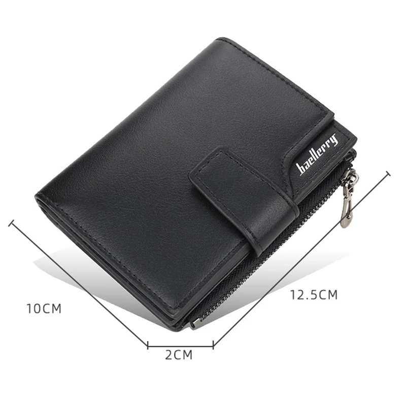 Personalized Photo Name Wallet for Men And Women PU Leather Short Tri-fold Zipper Coin Pocket Retro High Capacity Purse Gift