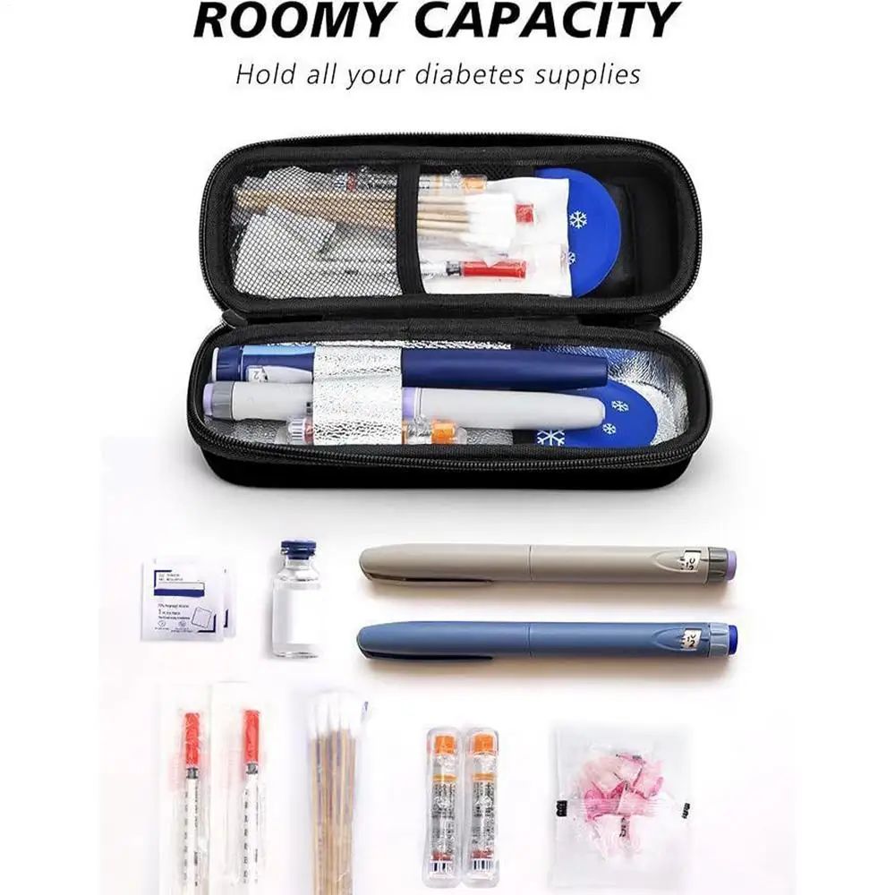 Insulated Medication Travel Bag Refrigerated Medicine Case Medication Container With Temperature Display Cooler Organizer For