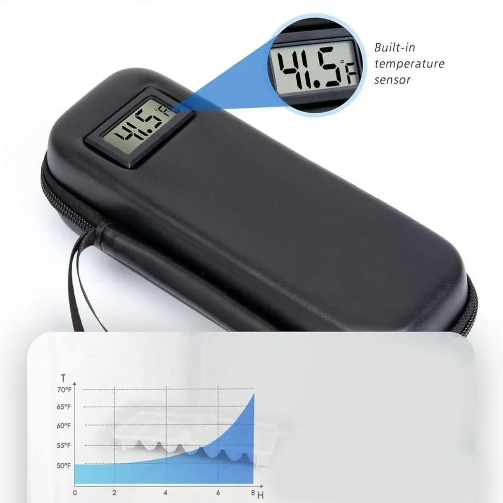 Insulated Medication Travel Bag Refrigerated Medicine Case Medication Container With Temperature Display Cooler Organizer For