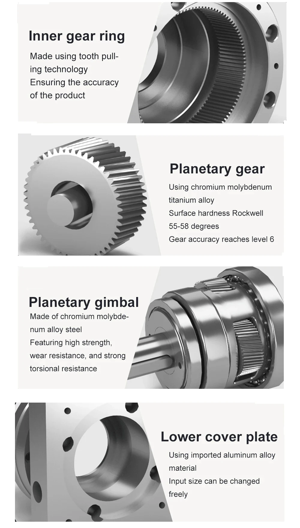 Planetary Gearbox Ratio 5:1/10:1/20:1/50:1/100:1 For Nema 34 86mm Stepper Motor Reducer 14mm Input 16mm Output Step-down Gearbox