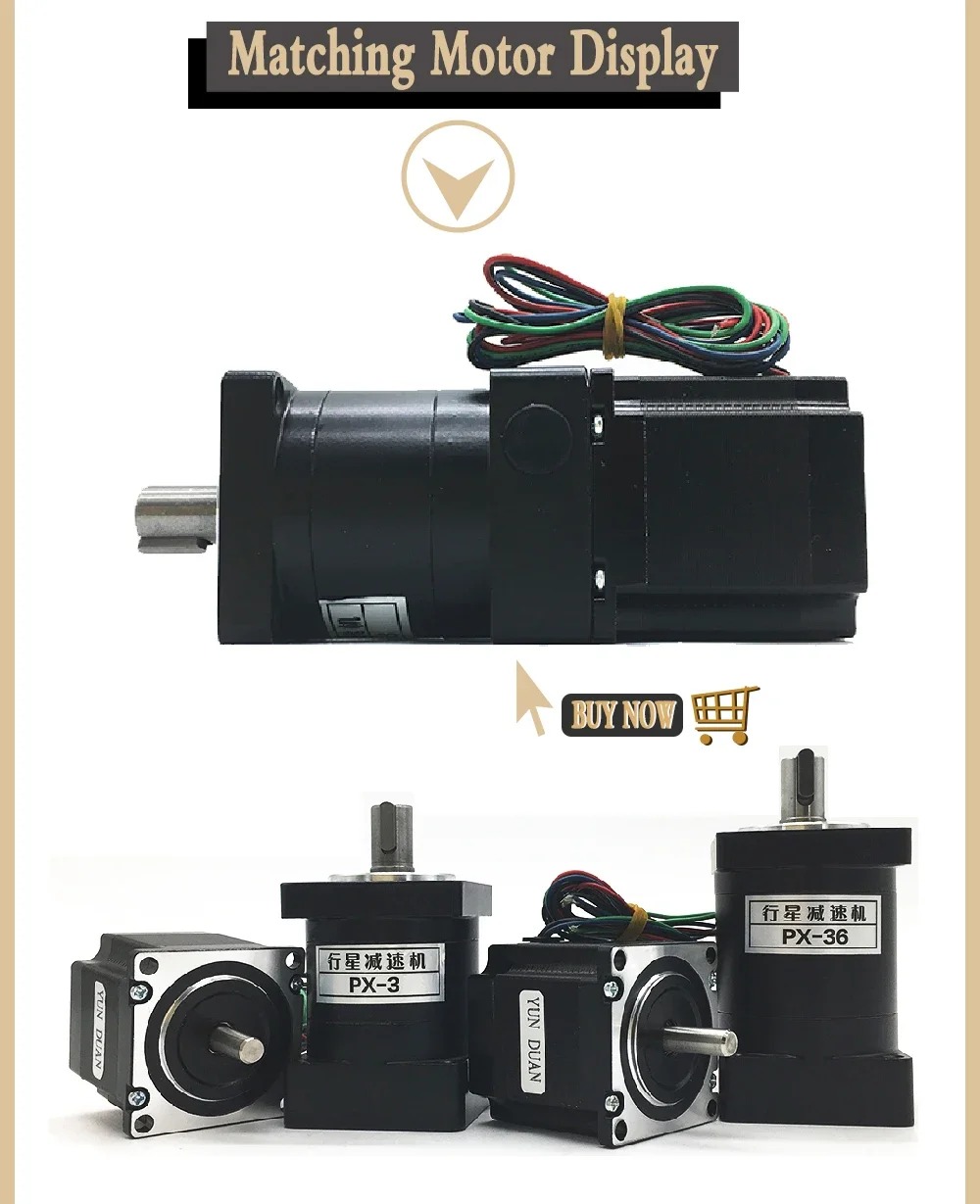 Planetary Gearbox Ratio 5:1/10:1/20:1/50:1/100:1 For Nema 34 86mm Stepper Motor Reducer 14mm Input 16mm Output Step-down Gearbox