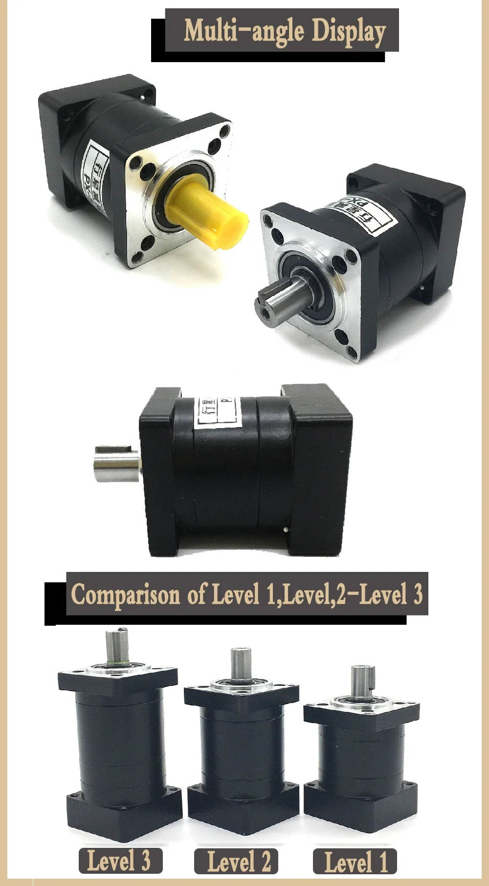 Planetary Gearbox Ratio 5:1/10:1/20:1/50:1/100:1 For Nema 34 86mm Stepper Motor Reducer 14mm Input 16mm Output Step-down Gearbox