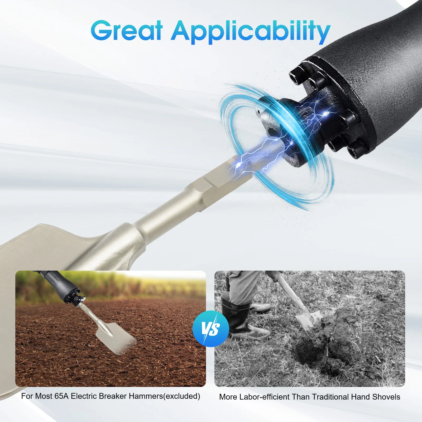 Hex Shank Demolition Hammer 47cm Clay Spade Cutter Concrete Breaker Chisel Long Shovel Bit 40Cr Steel Fit For 65/95 Jack Hammer