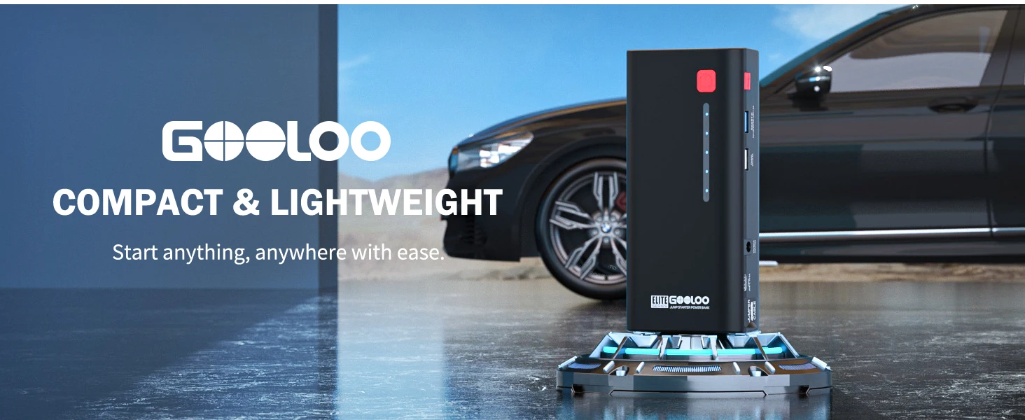 GOOLOO 12V Automotive Car Starting Device 48.84Wh Powerbank External Battery Booster 2000A Super Capacity Motorcycle Jump Start