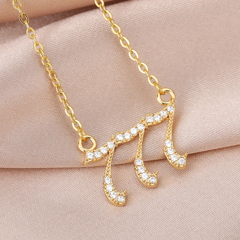 Angel Number Necklaces For Women Men 111 222 333 Stainless Steel Chain Zircon Pendant Necklaces Birthday Jewelry Gift