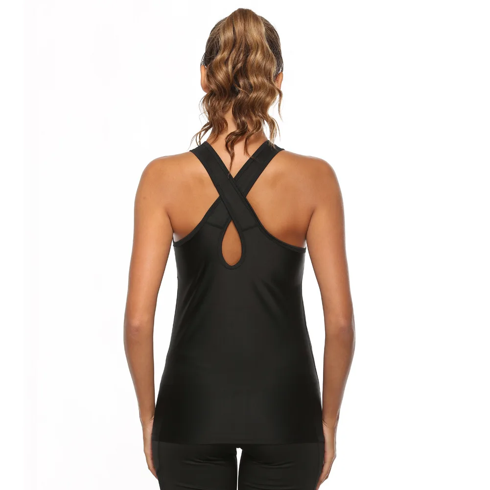 1PC Yoga Vest Women Gym Shirt Quick Dry Sports Shirts Cross Back Gym Top Women's Fitness Shirt Sleeveless Sports Top Yoga Shirt