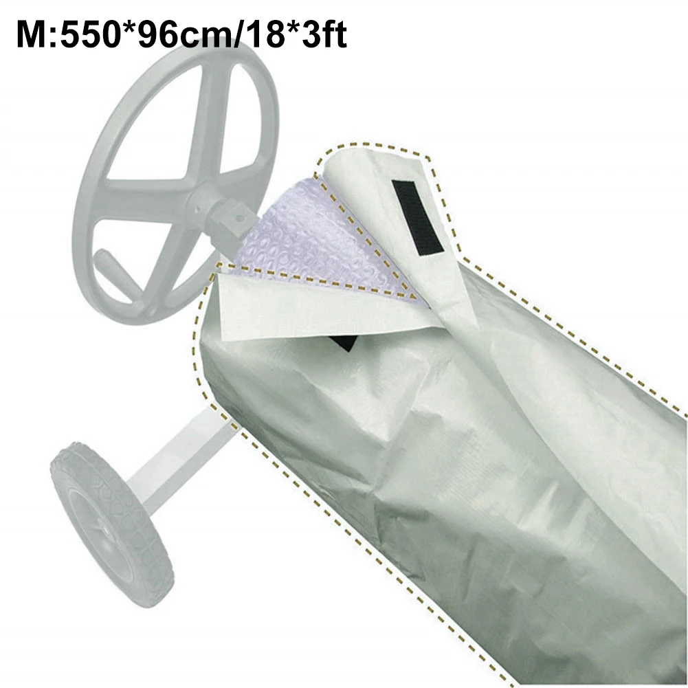 550X96cm Swimming Pool Cover Outdoor Waterproof UV Protective Pool Solar Roller Reel Protective Cover Solar Blanket Pool Tool