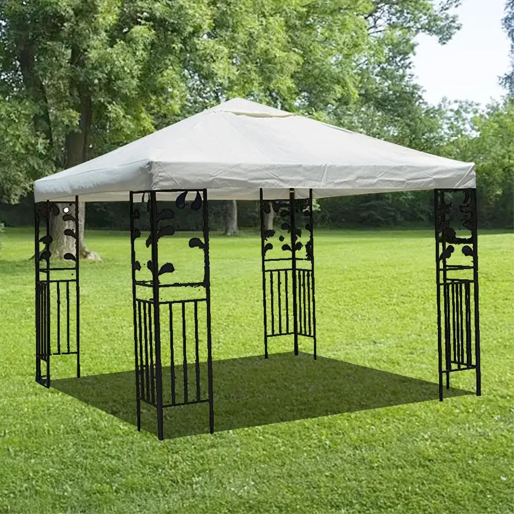 3*3m Double Layer Outdoor Tent Top Cover Patio Gazebo Top Cover Replacement Cover For Outdoor Yard Camping Hiking