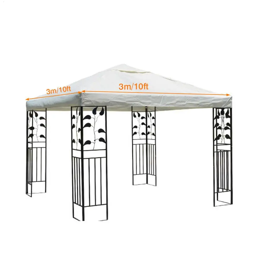3*3m Double Layer Outdoor Tent Top Cover Patio Gazebo Top Cover Replacement Cover For Outdoor Yard Camping Hiking