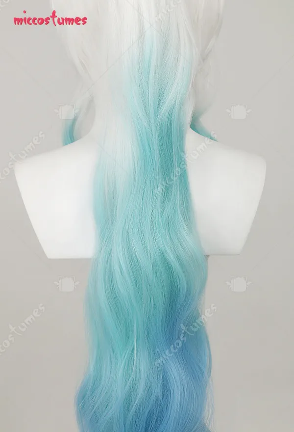 Miccostumes One Piece White Green Gradient Long Cosplay Wig